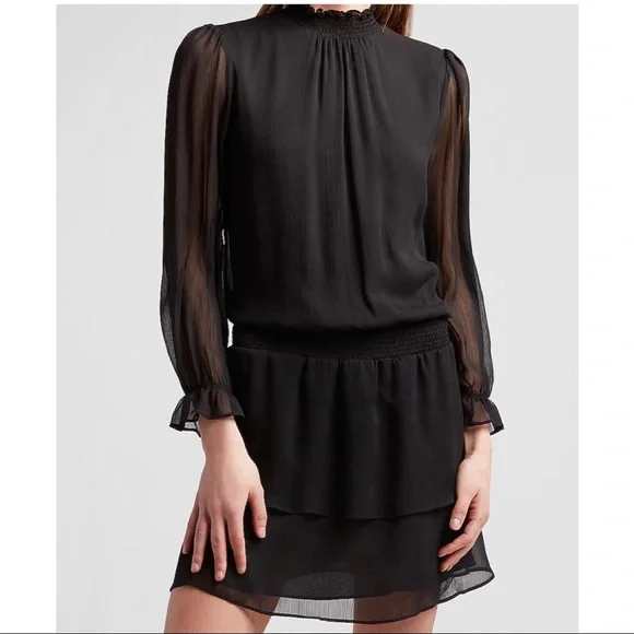 NWT Express Black Ruffle Dress
